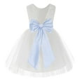 thumbnail image 1 of Ekidsbridal White Backless Lace V-Back Holy Communion Baptism Christening Dress for Flower Girls 206T 2, 1 of 2
