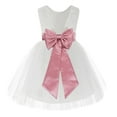 thumbnail image 1 of Ekidsbridal White Backless Lace V-Back Holy Communion Baptism Christening Dress for Flower Girls 206T 3, 1 of 3