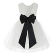 thumbnail image 1 of Ekidsbridal White Backless Lace V-Back Holy Communion Baptism Christening Dress for Flower Girls 206T S, 1 of 3