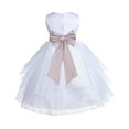 thumbnail image 1 of Ekidsbridal White Biscotti Shimmering Organza Flower Girl Dress Junior Bridesmaid Wedding Pageant Communion Baptism Gown 4613T M, 1 of 3