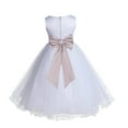 thumbnail image 1 of Ekidsbridal White Biscotti Tulle Rattail Edge Flower Girl Dress Christening Formal Evening Gown for Photoshoots 829T M, 1 of 3
