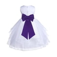 thumbnail image 1 of Ekidsbridal White Cadbury Shimmering Organza Flower Girl Dress Junior Bridesmaid Wedding Pageant Communion Baptism Gown 4613T S, 1 of 3