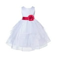 thumbnail image 1 of Ekidsbridal White Cherry Red Shimmering Organza Flower Girl Dresses for Toddlers Wedding Beauty Pageant Communion Baptism Gown 4613S M, 1 of 3