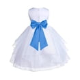 thumbnail image 1 of Ekidsbridal White Cornflower Shimmering Organza Flower Girl Dress Junior Bridesmaid Wedding Pageant Communion Baptism Gown 4613T S, 1 of 3