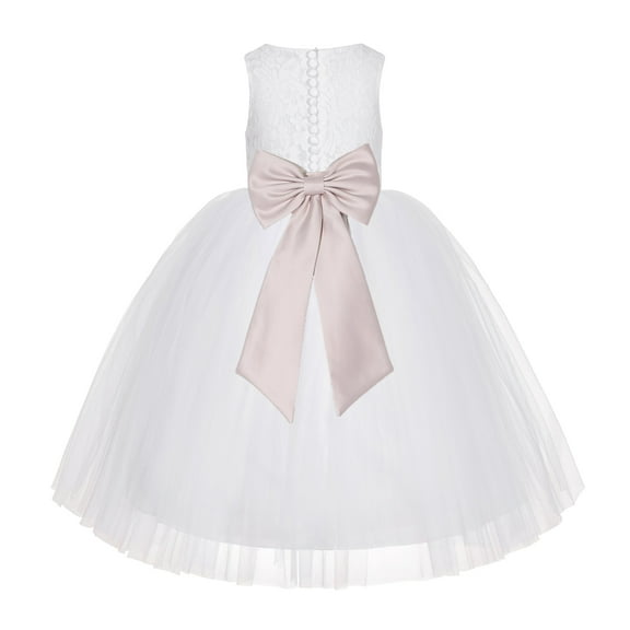 Ekidsbridal White Floral Lace Flower Girl Dress Wedding Mini Bridal Gown Formal Photoshoot Father Daughter Dance LG7noFT 10