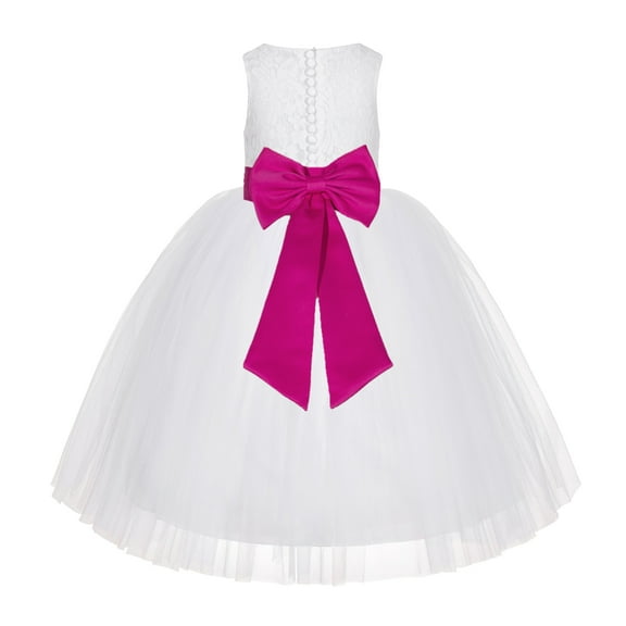 Ekidsbridal White Floral Lace Flower Girl Dress Wedding Mini Bridal Gown Formal Photoshoot Father Daughter Dance LG7noFT 2