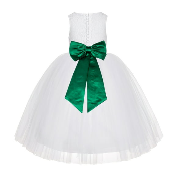Ekidsbridal White Floral Lace Flower Girl Dress Wedding Mini Bridal Gown Formal Photoshoot Father Daughter Dance LG7noFT 2