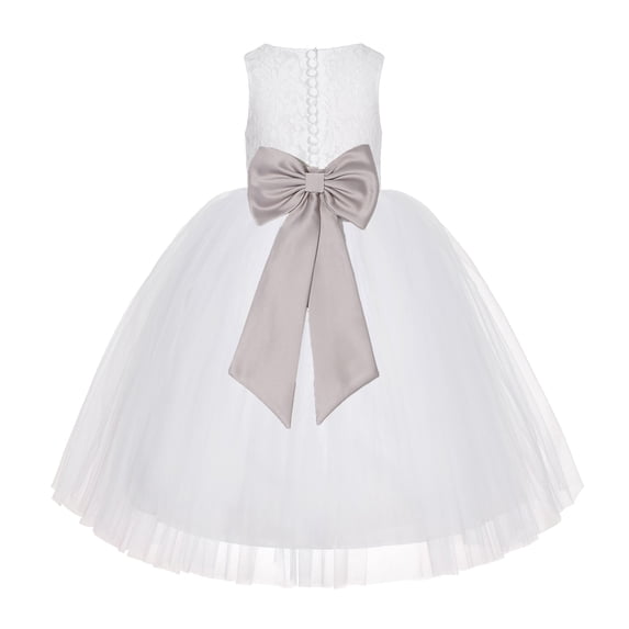 Ekidsbridal White Floral Lace Flower Girl Dress Wedding Mini Bridal Gown Formal Photoshoot Father Daughter Dance LG7noFT 4