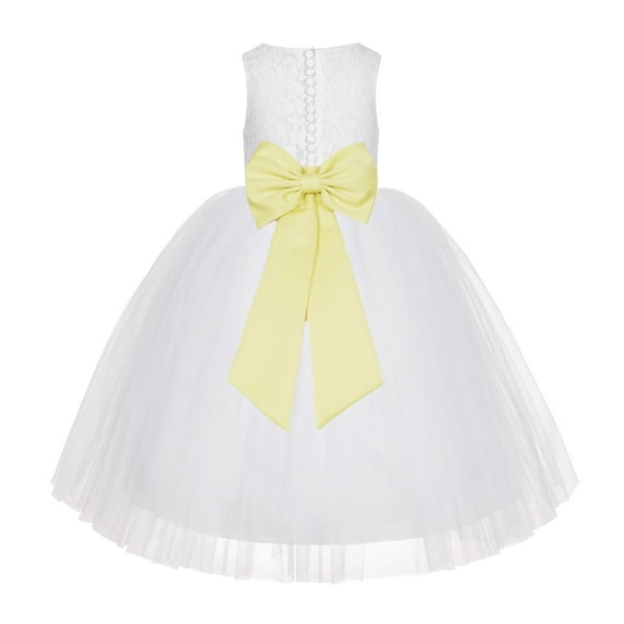 Ekidsbridal White Floral Lace Flower Girl Dress Wedding Mini Bridal Gown Formal Photoshoot Father Daughter Dance LG7noFT 4