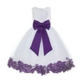 thumbnail image 1 of Ekidsbridal White Floral Lace Heart Cutout with Petals Flower Girl Dress Formal Photoshoot Father Daughter Dance Ballroom Gown 185T 3, 1 of 3