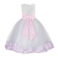 thumbnail image 1 of Ekidsbridal White Floral Lace Heart Cutout Flower Girl Dress with Petals Wedding Pageant Recital Communion Baptism Holiday 185T 5, 1 of 3