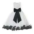 thumbnail image 1 of Ekidsbridal White Floral Lace Heart Cutout Flower Girl Dress with Petals Wedding Pageant Recital Communion Baptism Holiday 185T 8, 1 of 4