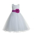thumbnail image 1 of Ekidsbridal White Floral Lace Heart Cutout Flower Girl Dresses Formal Photoshoot Birthday Party Gown 172T 10, 1 of 2