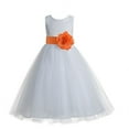thumbnail image 1 of Ekidsbridal White Floral Lace Heart Cutout Flower Girl Dresses Formal Photoshoot Birthday Party Gown 172T 12, 1 of 2