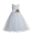thumbnail image 1 of Ekidsbridal White Floral Lace Heart Cutout Flower Girl Dresses Formal Photoshoot Birthday Party Gown 172T 14, 1 of 2