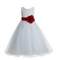 thumbnail image 1 of Ekidsbridal White Floral Lace Heart Cutout Flower Girl Dresses Formal Photoshoot Birthday Party Gown 172T 2, 1 of 2