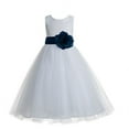 thumbnail image 1 of Ekidsbridal White Floral Lace Heart Cutout Flower Girl Dresses Formal Photoshoot Birthday Party Gown 172T 6, 1 of 2