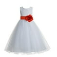 thumbnail image 1 of Ekidsbridal White Floral Lace Heart Cutout Flower Girl Dresses Formal Photoshoot Birthday Party Gown 172T 8, 1 of 2