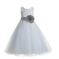 thumbnail image 1 of Ekidsbridal White Floral Lace Heart Cutout Flower Girl Dresses Formal Photoshoot Birthday Party Gown 172T 8, 1 of 2