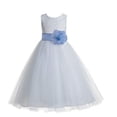 thumbnail image 1 of Ekidsbridal White Floral Lace Heart Cutout Formal Flower Girl Dress Father Daughter Dance Recital Graduation Ceremony 172T 12, 1 of 2