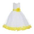 thumbnail image 1 of Ekidsbridal White Floral Lace Heart Cutout with Petals Flower Girl Dress Formal Photoshoot Father Daughter Dance Ballroom Gown 185T 2, 1 of 2