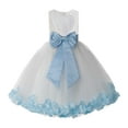 thumbnail image 1 of Ekidsbridal White Floral Lace Heart Cutout with Petals Flower Girl Dress Formal Photoshoot Father Daughter Dance Ballroom Gown 185T 7, 1 of 2