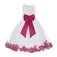thumbnail image 1 of Ekidsbridal White Floral Lace Heart Cutout with Petals Flower Girl Dress Formal Photoshoot Father Daughter Dance Ballroom Gown 185T 8, 1 of 2