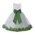 thumbnail image 1 of Ekidsbridal White Floral Lace Heart Cutout with Petals Flower Girl Dress Formal Photoshoot Father Daughter Dance Ballroom Gown 185T 8, 1 of 2