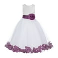 thumbnail image 1 of Ekidsbridal White Floral Lace Heart Cutout with Petals Flower Girl Dress Formal Photoshoot Father Daughter Dance Ballroom Gown 185T M, 1 of 2