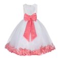 thumbnail image 1 of Ekidsbridal White Floral Lace Heart Cutout with Petals Flower Girl Dress Formal Photoshoot Father Daughter Dance Ballroom Gown 185T M, 1 of 4