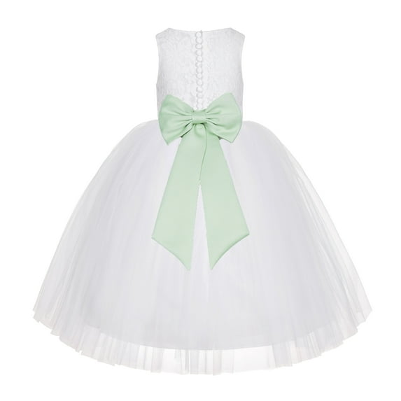 Ekidsbridal White Floral Lace Junior Flower Girl Dress Christening Communion Gown for Church Toddlers LG7noFT 10