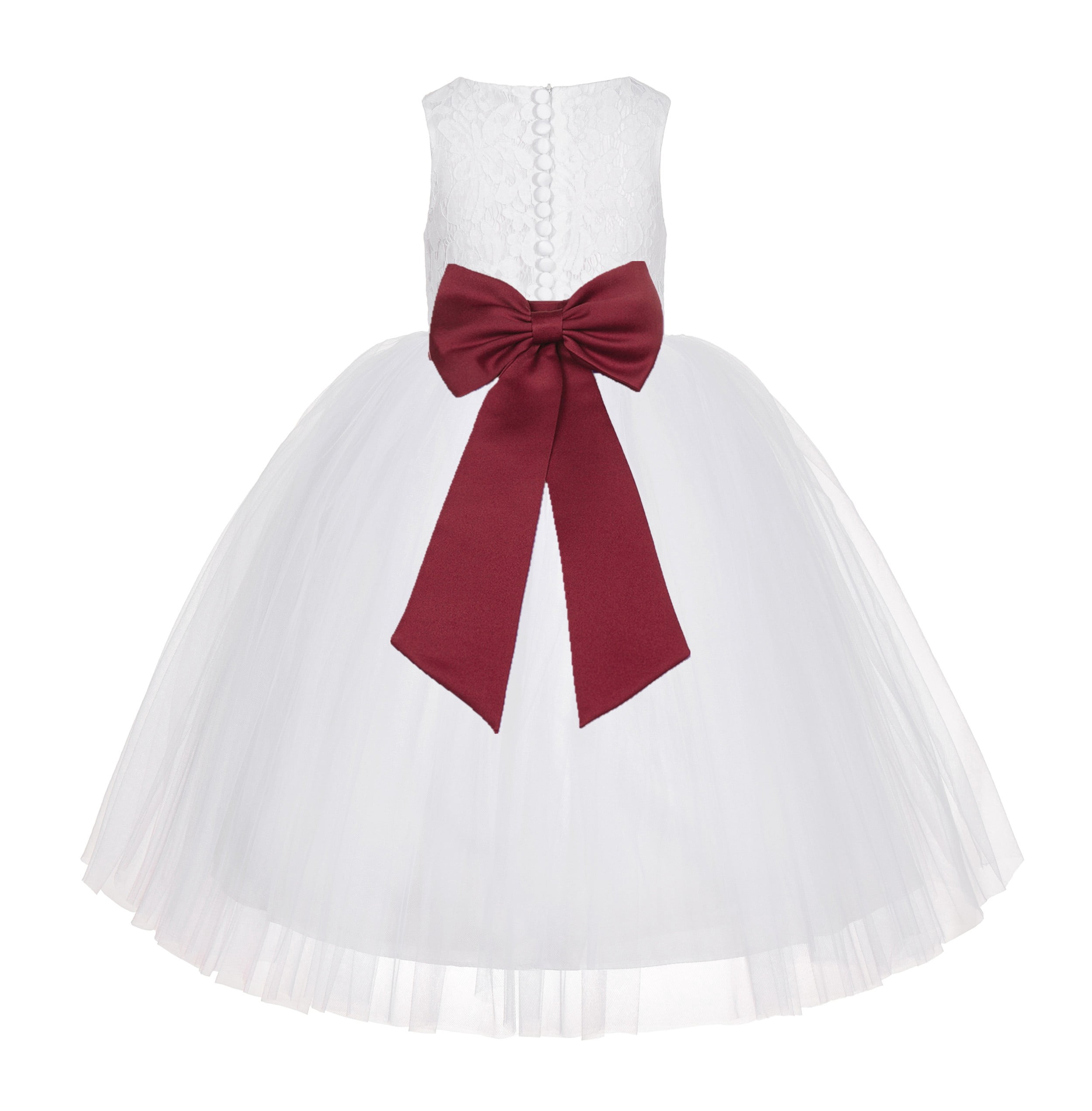 Children's White Communion Dress Flower Girl Dress Girl Birthday Princess Dress