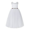 thumbnail image 1 of Ekidsbridal White Floral Lace Neck A-Line Keyhole Back Flower Girl Dress Christening 178R4 4, 1 of 3
