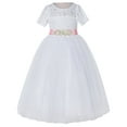 thumbnail image 1 of Ekidsbridal White Floral Lace Tulle Flower Girl Dress Junior Prom Ballroom Dance Recital Gown for Toddlers LG2R3 2, 1 of 3