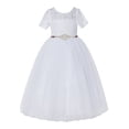 thumbnail image 1 of Ekidsbridal White Floral Lace Tulle Flower Girl Dresses Wedding Reception Mini Bridal Gown for Toddlers LG2R7 3, 1 of 3