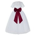 thumbnail image 1 of Ekidsbridal White Floral Lace Vintage Flower Girl Dresses Beauty Pageant Wedding Tulle Gown LG2T 6, 1 of 3