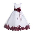 thumbnail image 1 of Ekidsbridal White Floral Rose Petals Tulle Flower Girl Dress for Toddler Junior Pageant Wedding Reception Communion Baptism 007 10, 1 of 2