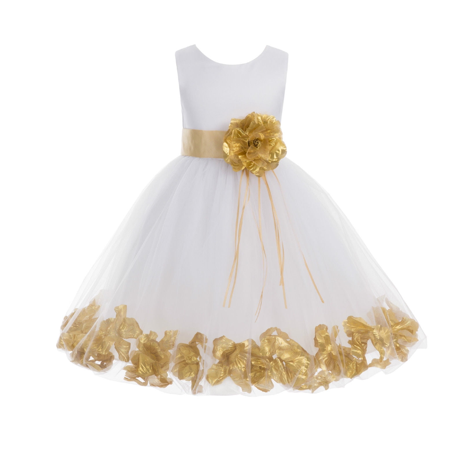 Wedding Dress Gold Flower Girl Dresses Amazon Ekidsbridal White