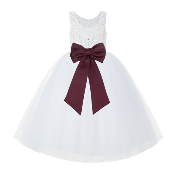 Ekidsbridal White Lace Back Tutu Tulle Flower Girl Dress Communion Baptism 212noFT 4