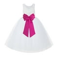 thumbnail image 1 of Ekidsbridal White Lace Back Tutu Tulle Flower Girl Dress Christening Gown 212noFT 5, 1 of 3