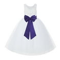 thumbnail image 1 of Ekidsbridal White Lace Back Tutu Tulle Flower Girl Dress Christening Gown 212noFT 6, 1 of 3