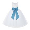 thumbnail image 1 of Ekidsbridal White Lace Back Tutu Tulle Flower Girl Dress Christening Gown 212noFT 6, 1 of 3