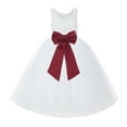 thumbnail image 1 of Ekidsbridal White Lace Back Tutu Tulle Flower Girl Dress Communion Baptism 212noFT 10, 1 of 3