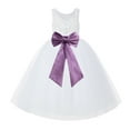 thumbnail image 1 of Ekidsbridal White Lace Back Tutu Tulle Flower Girl Dress Communion Baptism 212noFT 2, 1 of 3