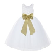 Ivory Flower Girl Dress - Tulle Pageant Communion Birthday Party Dress With Sash 5 thumbnail image