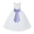 thumbnail image 1 of Ekidsbridal White Lace Back Tutu Tulle Flower Girl Dress Communion Baptism 212noFT 5, 1 of 3