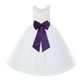 thumbnail image 1 of Ekidsbridal White Lace Back Tutu Tulle Flower Girl Dress Communion Baptism 212noFT 5, 1 of 3