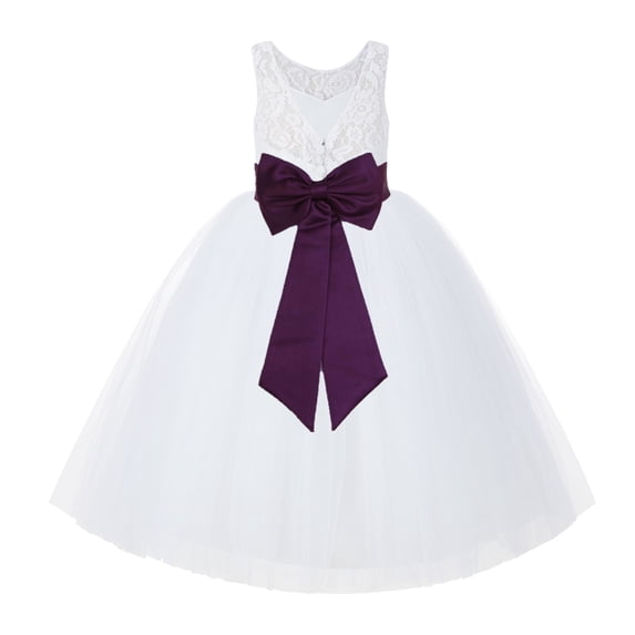 Ekidsbridal White Lace Back Tutu Tulle Flower Girl Dress Communion Baptism 212noFT 6
