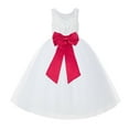 thumbnail image 1 of Ekidsbridal White Lace Back Tutu Tulle Flower Girl Dress Christening Gown 212noFT 7, 1 of 2