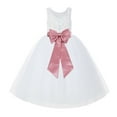 thumbnail image 1 of Ekidsbridal White Lace Back Tutu Tulle Flower Girl Dress Christening Gown 212noFT 7, 1 of 3